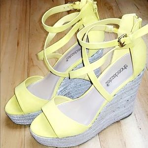 Strappy Yellow Wedges